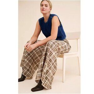 SELKIE x Free People Wide Leg Tartan Plaid The Jo Trousers Pants Small NWOT